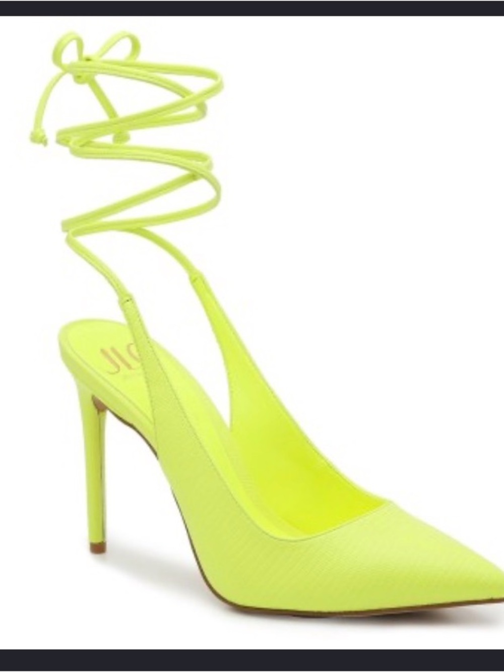 Neon Lace-Up Pointed Toe Stiletto Pump